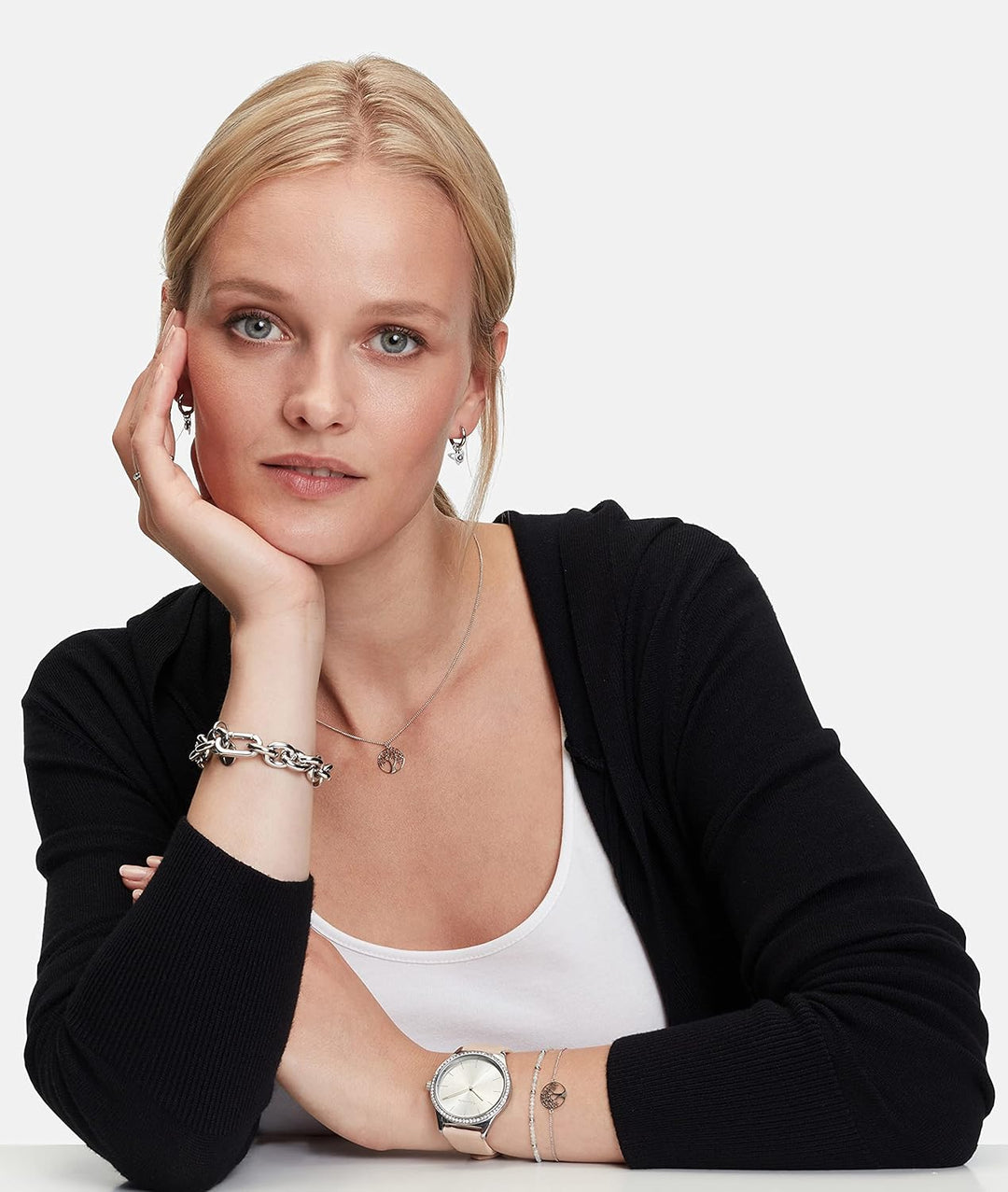 Tamaris Schmuck Tree of Life Collection, Halskette, Ohrringe (Ohrstecker & Creolen) & Armband aus Ed