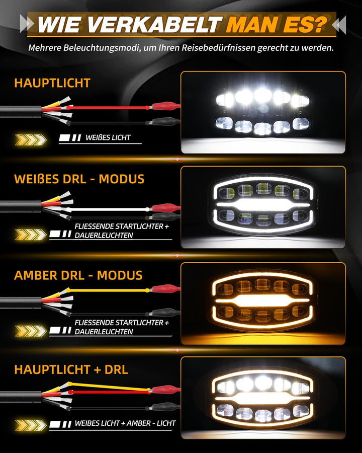 CO LIGHT 2PCS10 Zoll Led Fernscheinwerfer 12/24V,150W LKW LED Arbeitsscheinwerfer 12V ECE Weiss Ambe