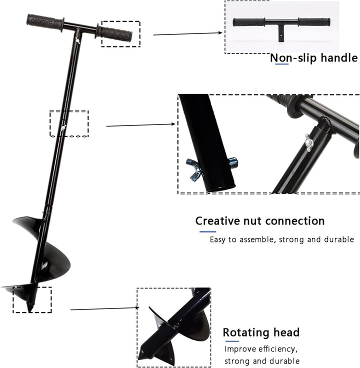 Kompost-Rührwerkzeug, Kompost-Drehstange, 84,8 cm, manueller Kompostbelüfter-Werkzeug, Pfannenwender