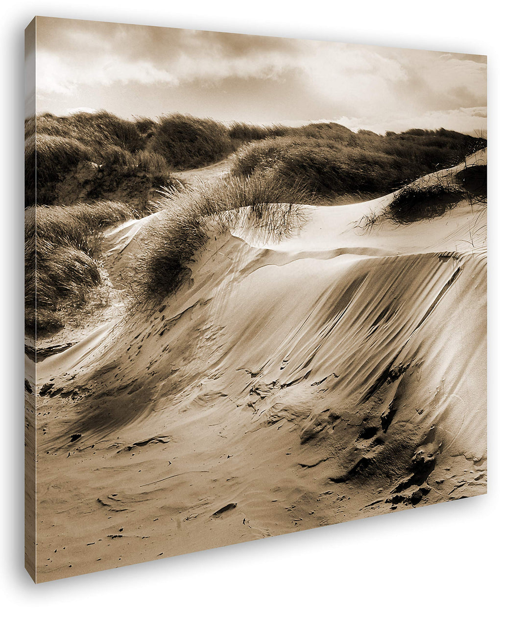 deyoli Sanddünen in Dänemark Format: 60x60 Effekt: Sepia als Leinwandbild, Motiv fertig gerahmt auf