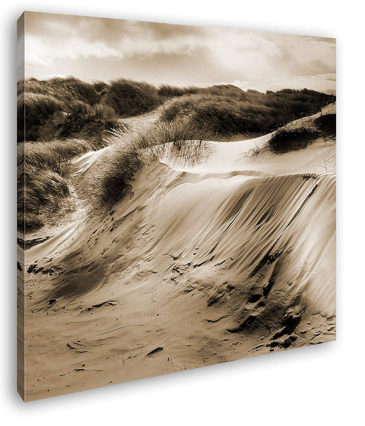 deyoli Sanddünen in Dänemark Format: 70x70 Effekt: Sepia als Leinwandbild, Motiv fertig gerahmt auf