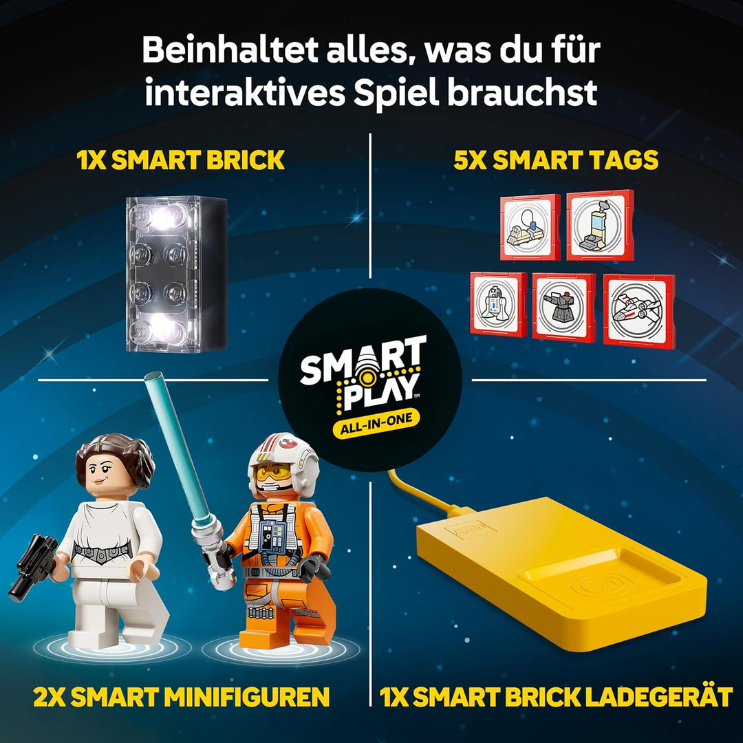LEGO Star Wars 75423 SMART Play: Lukes Rot Fünf X-Wing - Interaktives All-in-1 Spielset mit SMART Br