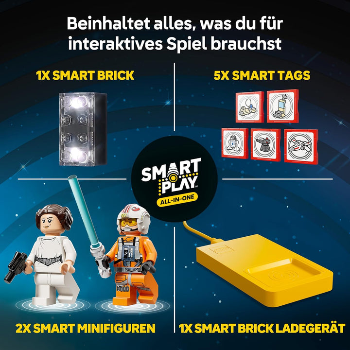 LEGO Star Wars 75423 SMART Play: Lukes Rot Fünf X-Wing - Interaktives All-in-1 Spielset mit SMART Br