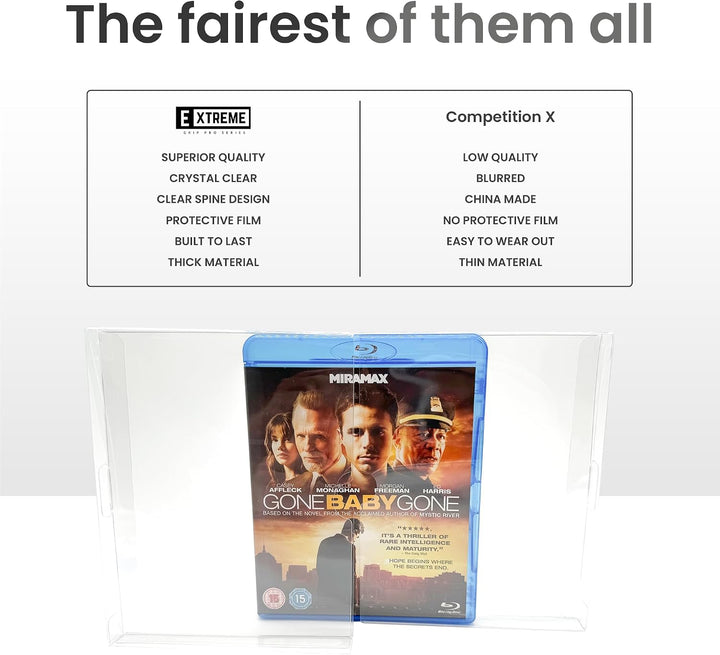 Blu-Ray Steelbook-Schutzhülle, 0,35 mm, kristallklar, PET, passgenau, sichtbarer Rücken, für keine J