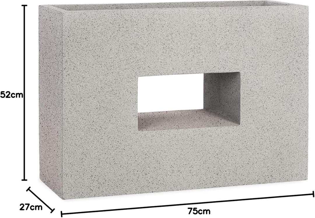 Pflanzwerk® Pflanzkübel Vista Granit Grau 52x75x27cm *Frostbeständiger Blumenkübel* *UV-Schutz* *Qua