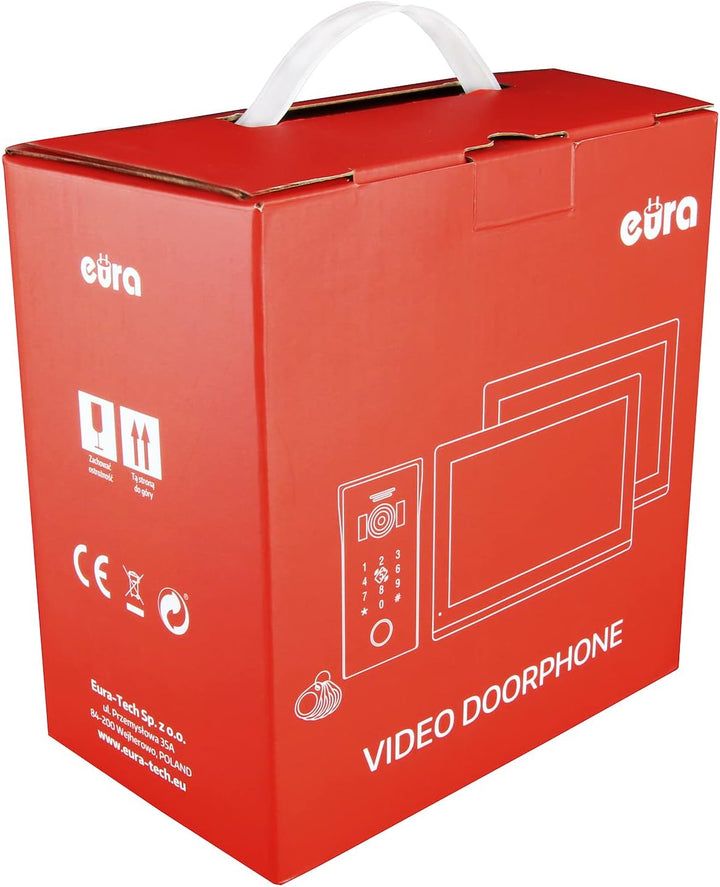 EURA VDP-80C5 Zweifamilien, 4-Draht-Video-Gegensprechanlage, 2 x 7-Zoll-Farbmonitor, 2 Eingänge, Ver