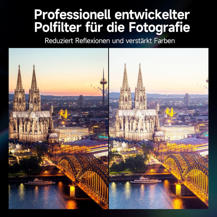 Rollei F:X Pro Grauverlaufs-Rundfilter Soft GND 8 Schraub-Filter mit drehbarem Ring zur Einstellung