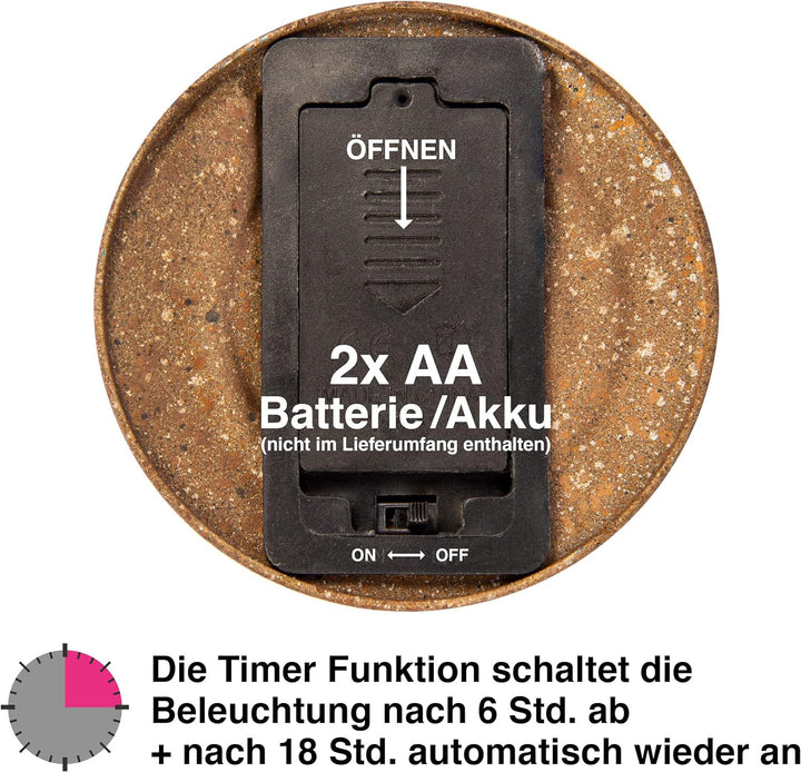 Blümelhuber LED rostige Gartenleuchte zum Stellen oder Hängen - Windlicht Glas Laterne mit Stab - Ro