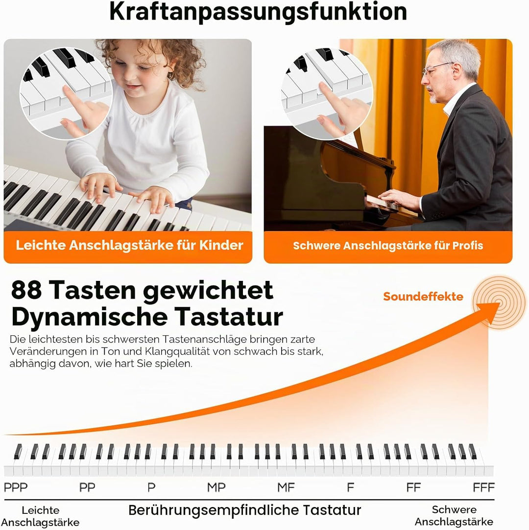 TERENCE 30W Pianoforte digitale Il pianoforte elettronico pieghevole più sottile e leggero Tastiera