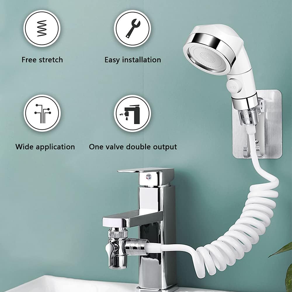 Waschbecken Wasserhahn Sprühset, Haarwäsche Handbrause Wasserhahn Spülset, Spülen-Sprayer-Schlauchau
