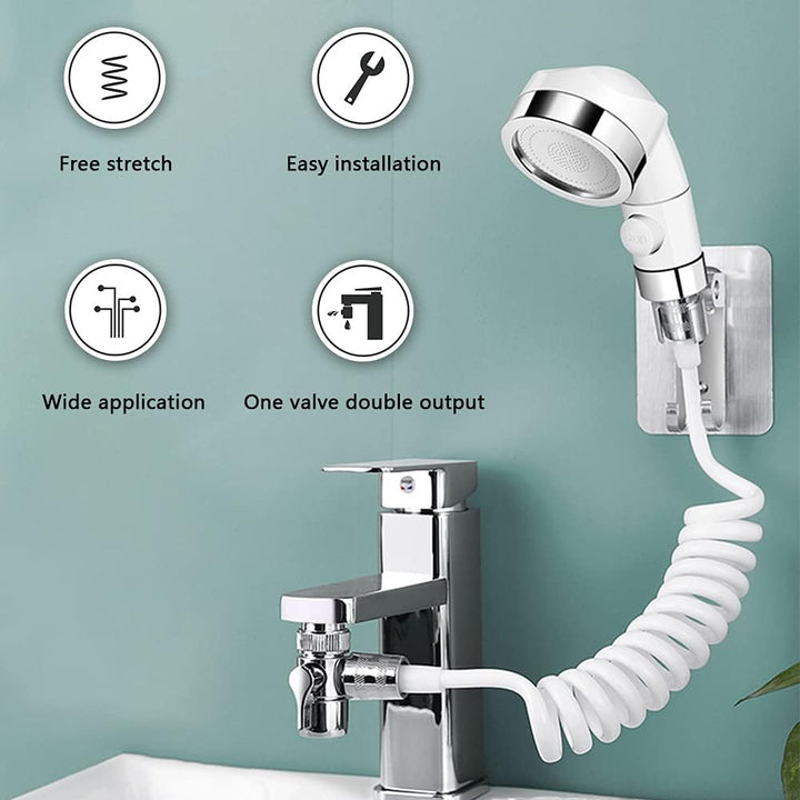 Waschbecken Wasserhahn Sprühset, Haarwäsche Handbrause Wasserhahn Spülset, Spülen-Sprayer-Schlauchau