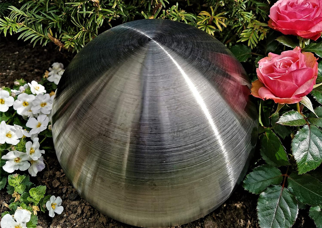 Dekokugel schwarz matt gebürstet 3er Set 15-10-10 cm aus Edelstahl Kugel Dekorationskugel Gartenkuge