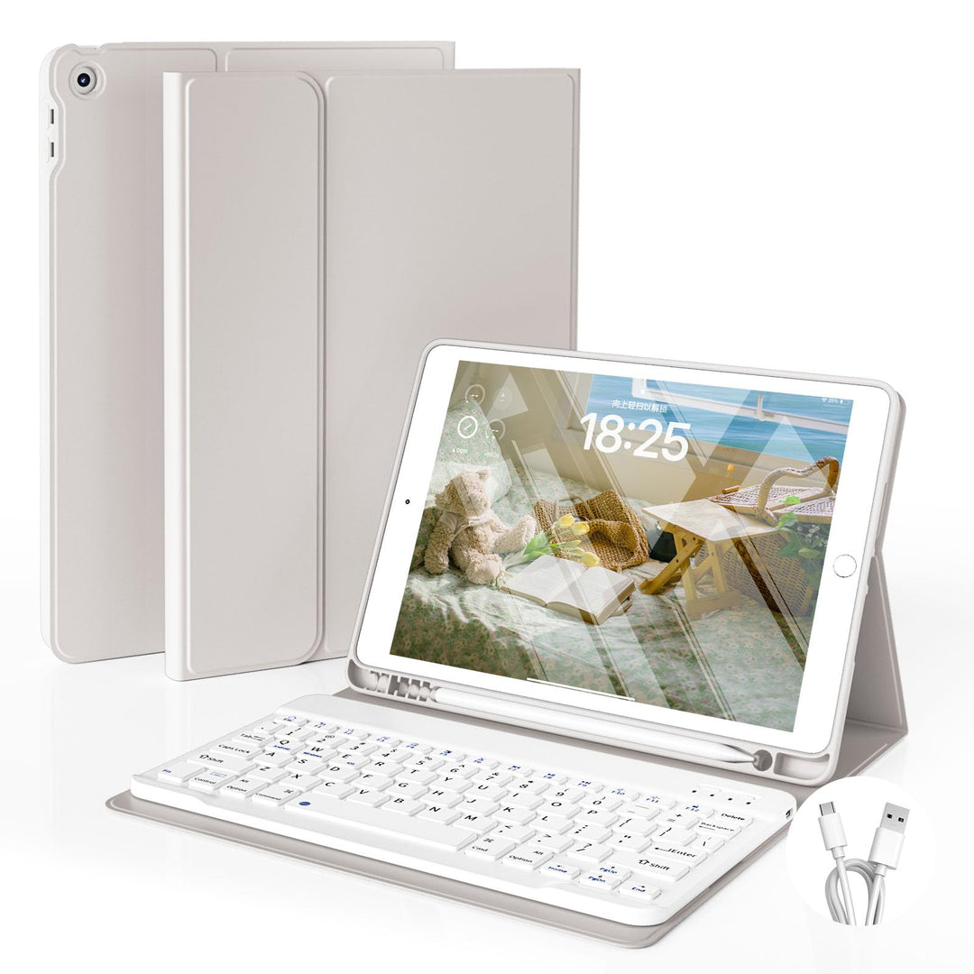 JKSML Tastatur Hülle für iPad 9.Gen/iPad 8.Gen/iPad 7.Gen (2021/2020/ 2019) mit Pencil Halter, Soft
