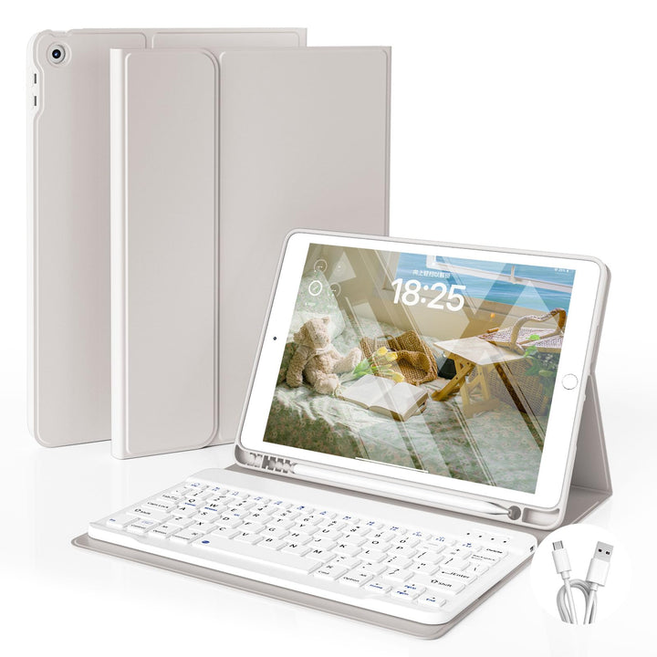 JKSML Tastatur Hülle für iPad 9.Gen/iPad 8.Gen/iPad 7.Gen (2021/2020/ 2019) mit Pencil Halter, Soft