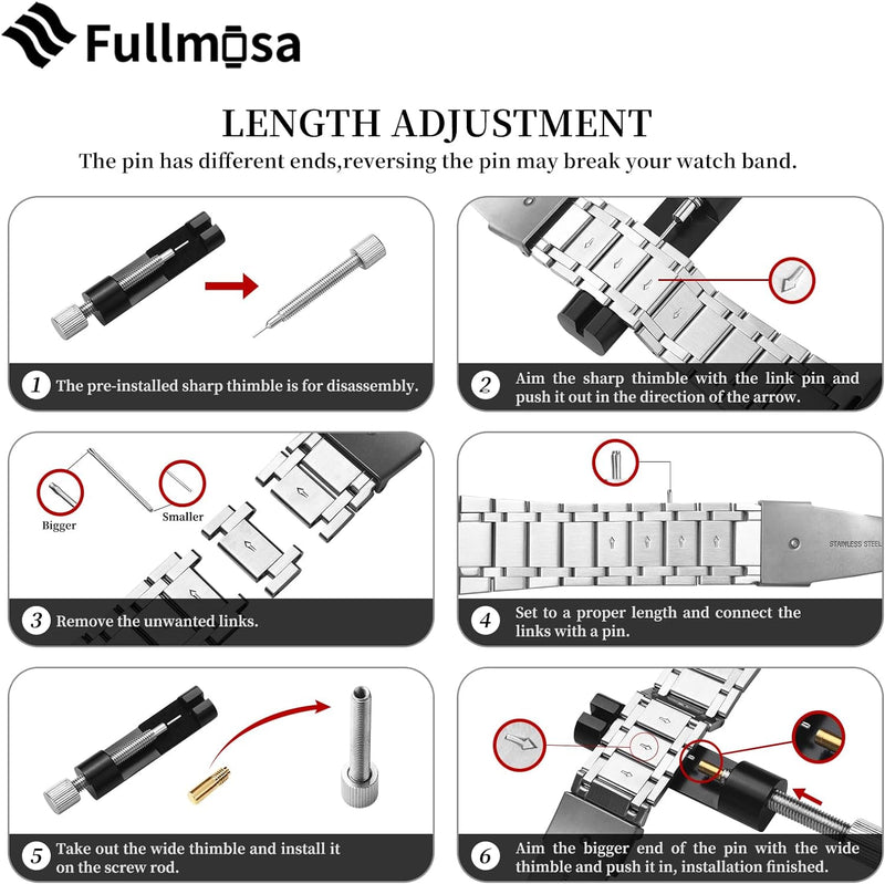 Fullmosa Kompatibel mit Apple Watch Armband 49mm Series Ultra2/Ultra, Edelstahl Apple Watch Ersatzar