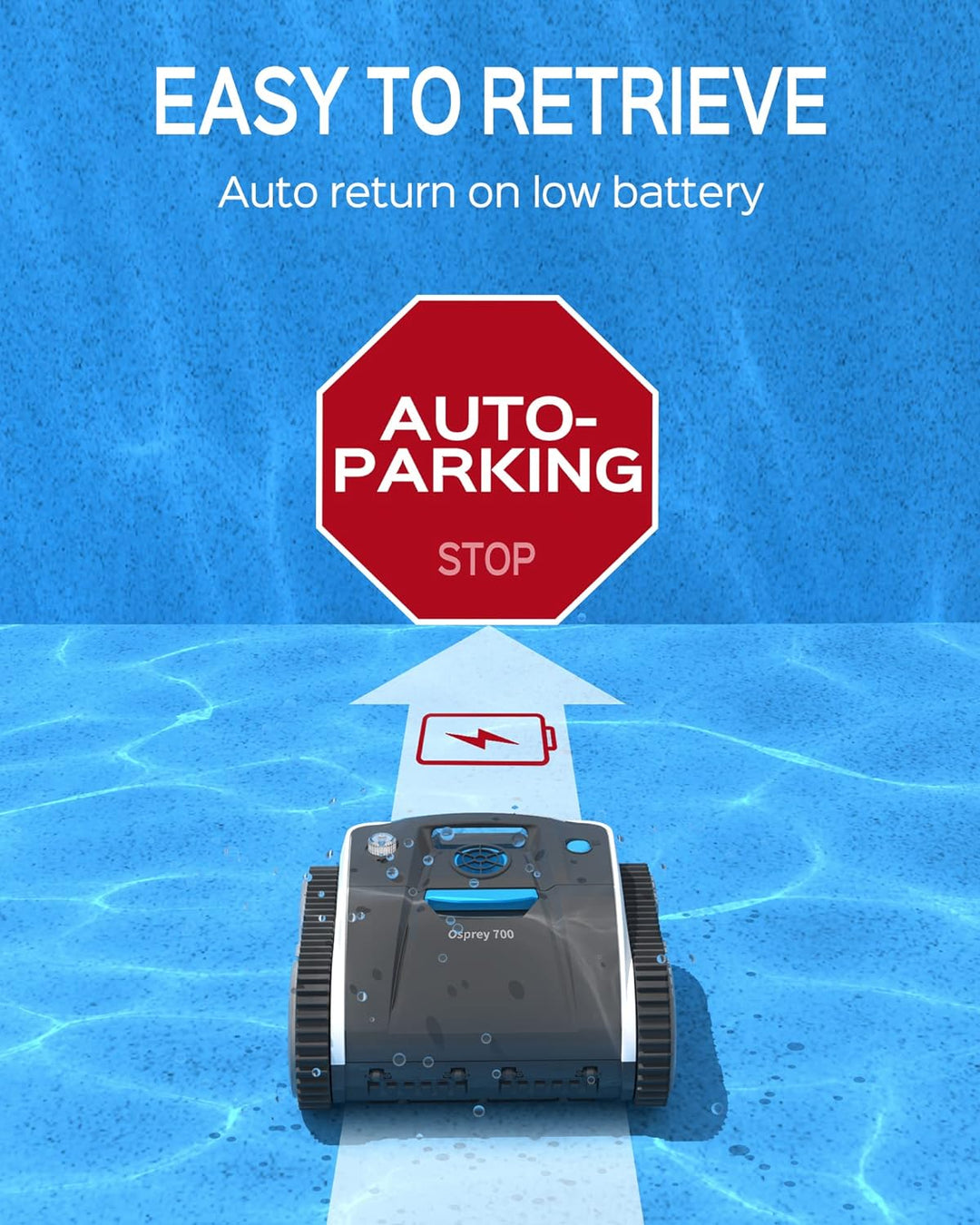 WYBOT Poolroboter Akku für 110 Mins, Vollautomatisch Poolreiniger Boden, Wasserlinie, Wandreinigung,