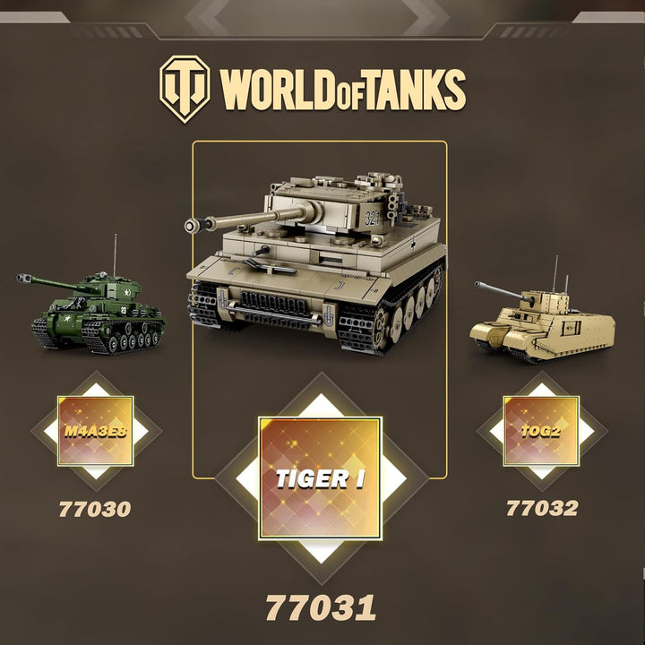 Reobrix Tiger I Tank Bausteine Set für Erwachsene, Modellbausatz Deutscher Militärpanzer aus dem Zwe