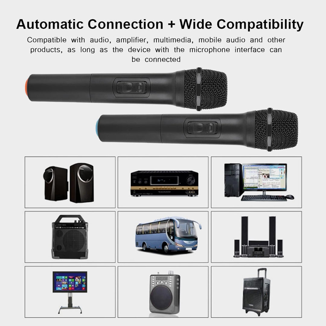Tangxi WHF-WLAN-Mikrofonsystem, Dual-VHF-Band Karaoke-Handheld-Mikrofon, professionelles Handheld-Mi