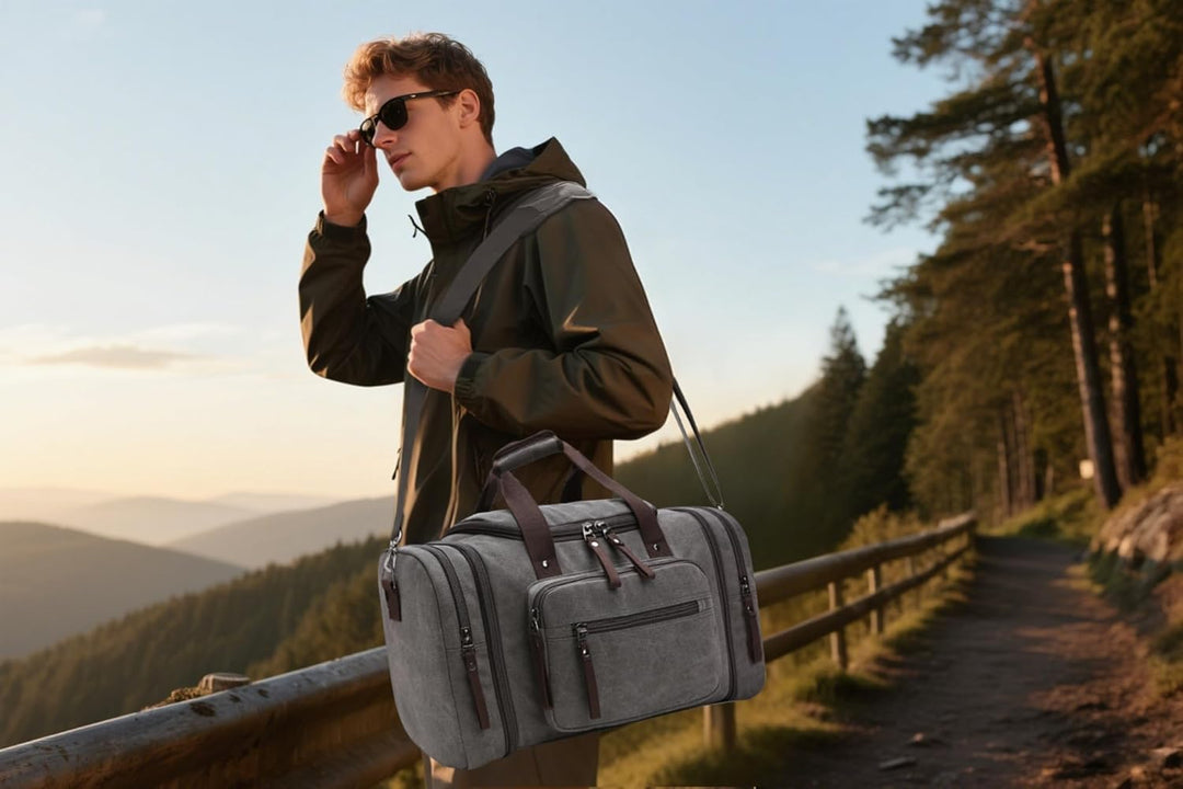 DORRISO Mode Herren Reisetasche Grosse Kapazität Erweiterbar Sporttasche 40L Elegant Handgepäck Tasc