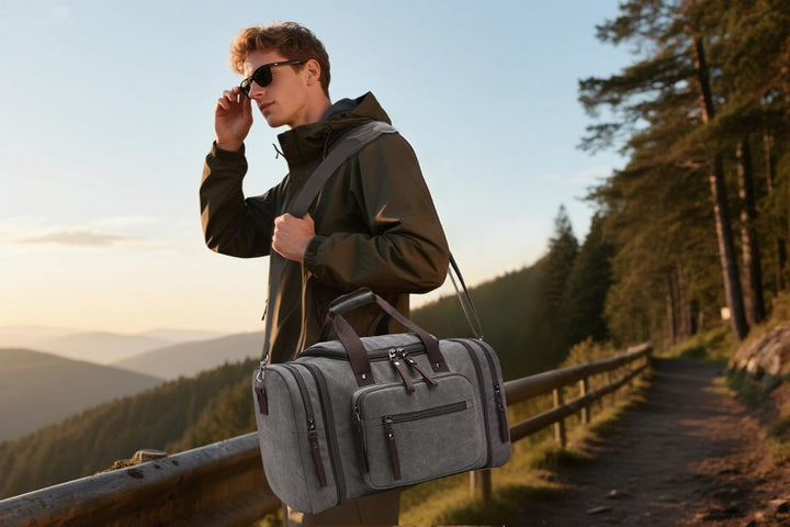 DORRISO Mode Herren Reisetasche Grosse Kapazität Erweiterbar Sporttasche 40L Elegant Handgepäck Tasc
