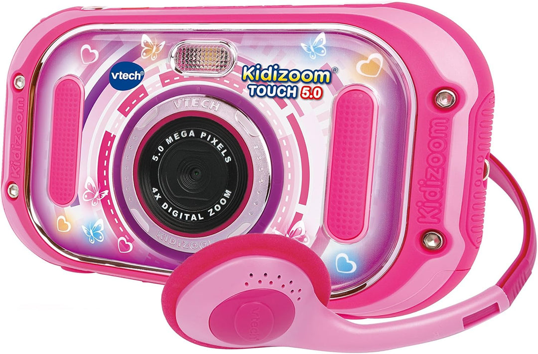 VTech KidiZoom Touch 5.0 pink – Kinderkamera mit Touchscreen, Selfie- und Videofunktion, Effekten, S
