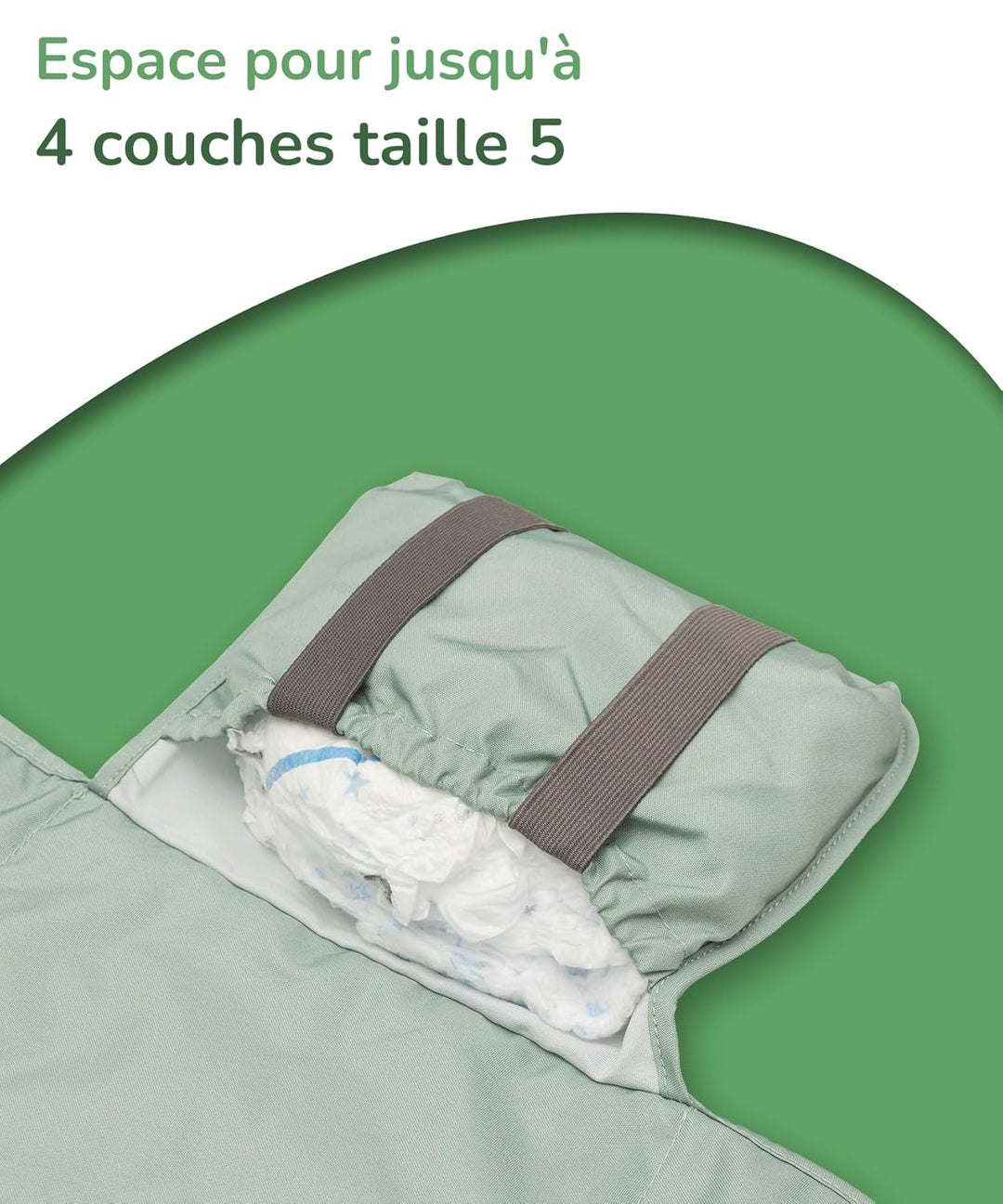 Jubi® Wickelauflage Mint aus Biobaumwolle undPolyester - Wickelunterlage für unterwegs mit P
