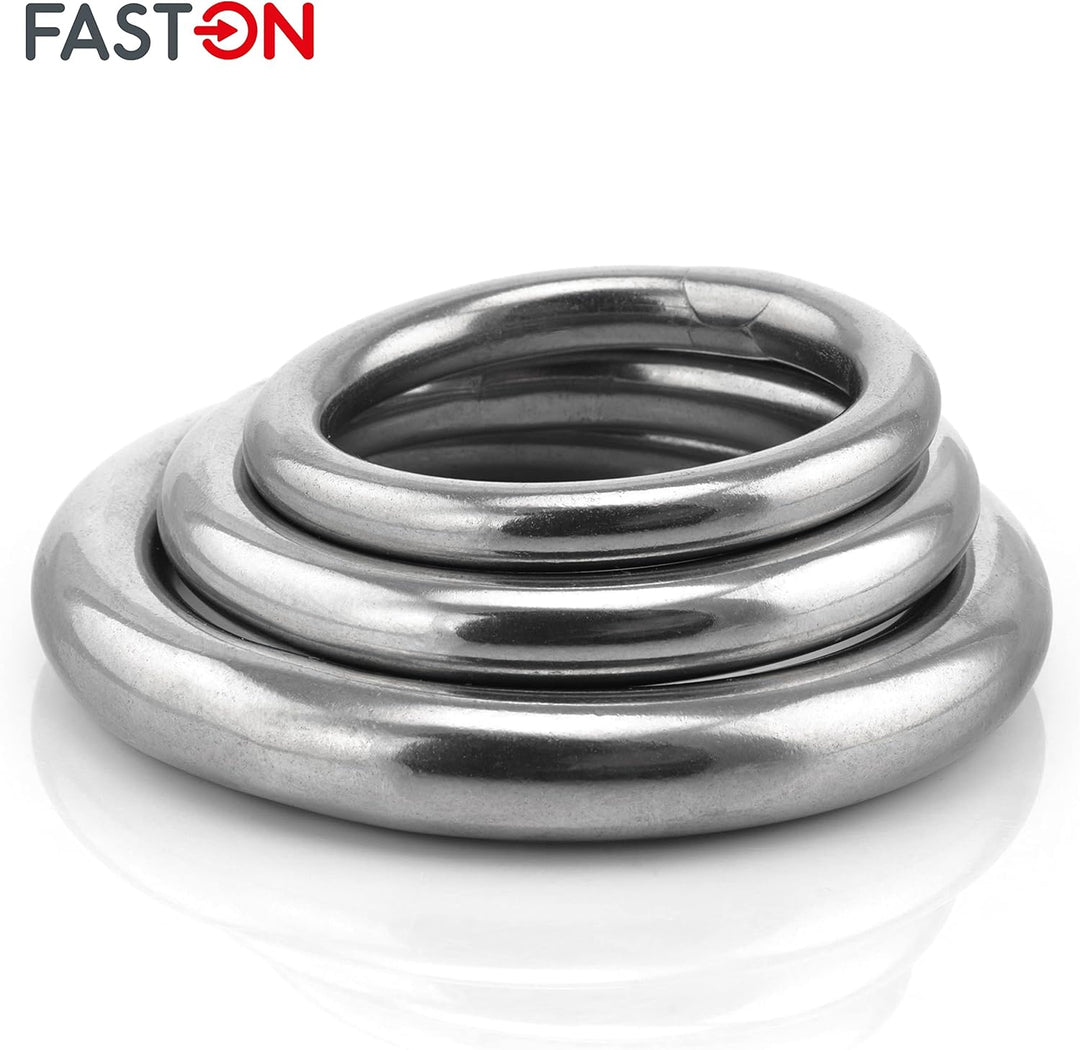 FASTON® Edelstahlringe 12x70mm geschweisst und poliert (2 Stück) Edelstahl O Ring Rundring rostfreie