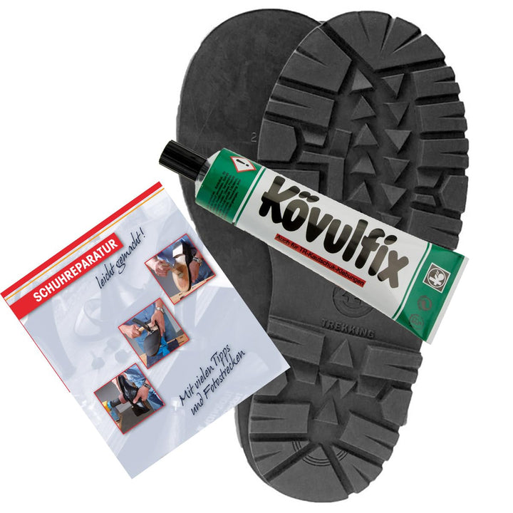 Langlauf Schuhbedarf Schuhreparatur Langsohle Trekking grobes Profil schwarz Wanderschuhe Trekkingsc