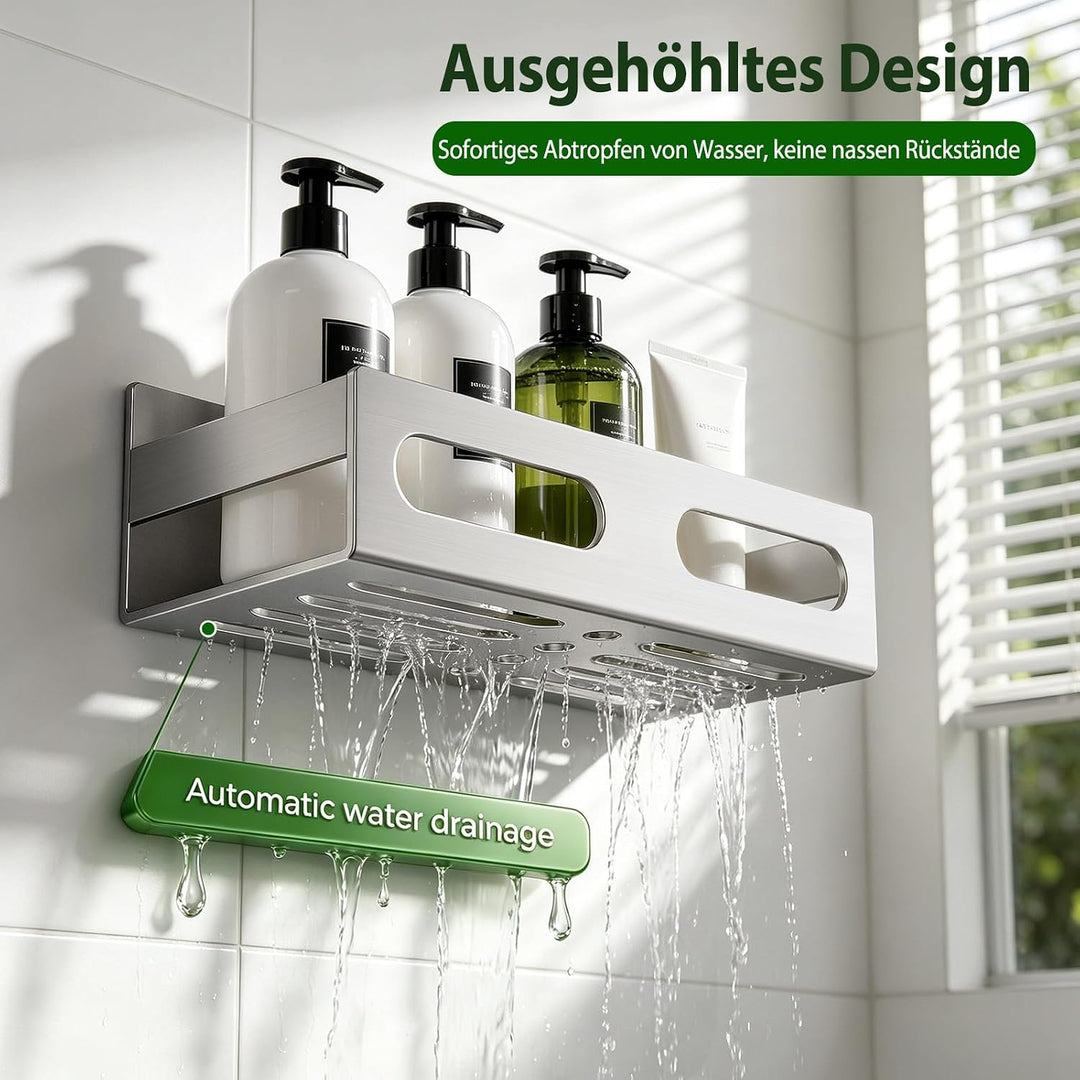 AIKER Duschablage Ohne Bohren,HochwertigerVerdickter/Stark/grosse Edelstahl SUS304 Badezimmer Organi