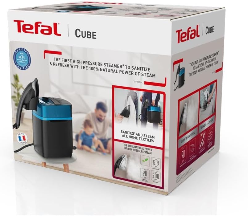 Tefal Hygiene-Dampfglätter UT2020 CUBE, Desinfizieren, Hygienische Reinheit | Vertikales Dampfreinig