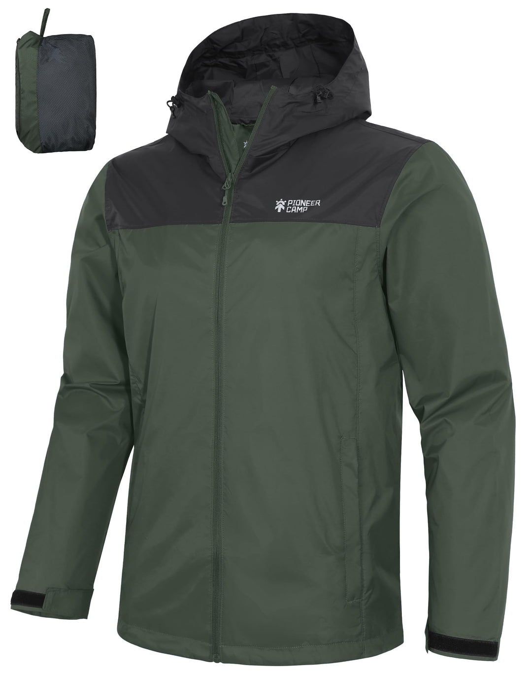Pioneer Camp Herren Regenjacke Wasserdicht Atmungsaktiv Leichte Winddicht Windbreaker Packbare Outdo