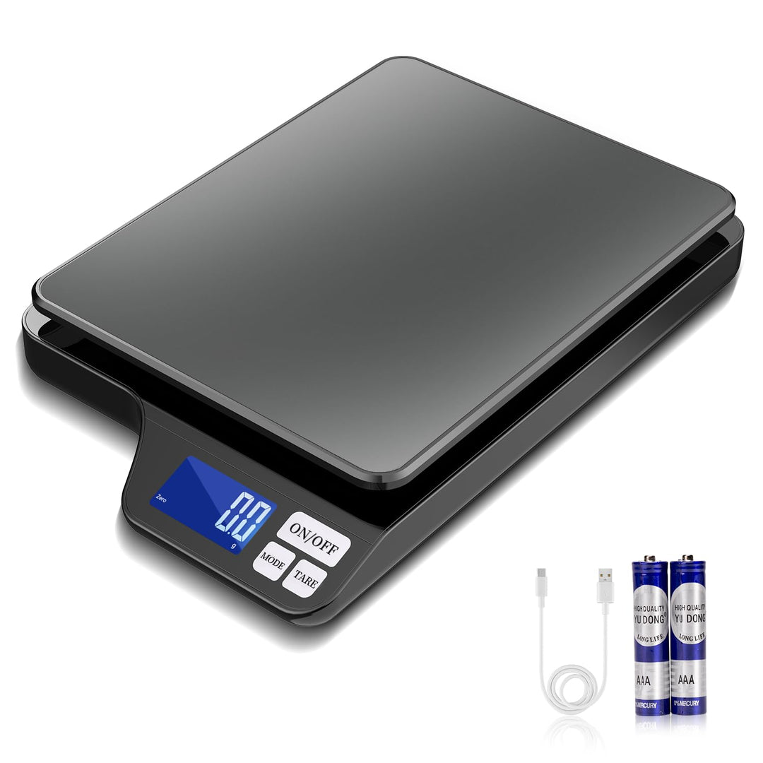Küchenwaage Digital USB-Aufladung, 5KG/0.1g Tara Funktion, Waage küchen mit Grosser Edelstahl Küchen