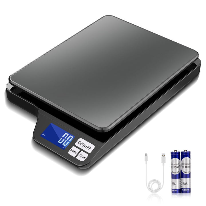 Küchenwaage Digital USB-Aufladung, 5KG/0.1g Tara Funktion, Waage küchen mit Grosser Edelstahl Küchen