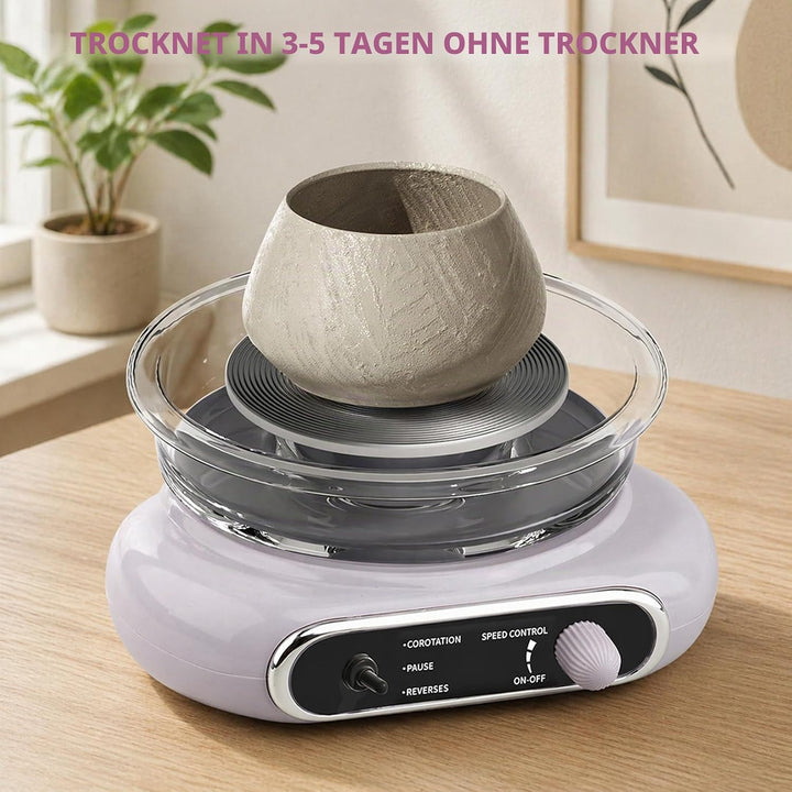 Töpferscheibe Elektrisch, 0–200 R/min stufenlos regulierbar Mini töpferscheibe, 12cm Aluminium-Dreht