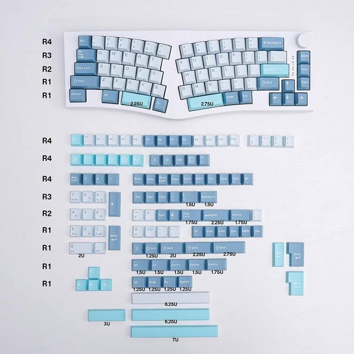 172 Tasten Double Shot Shoko Tastenkappen Cherry Profile Fit for 61/64/87/104/108 Cherry Mx Switches