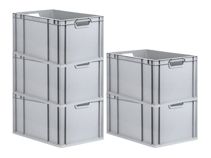 PROREGAL SparSet 5x Eurobox NextGen Grip | HxBxT 32x40x60cm | 65 Liter | Griffe offen | Verstärkter