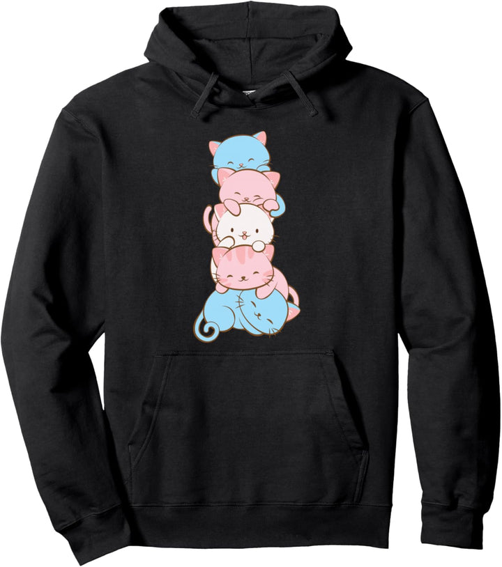 Trans Stolz Flagge Kawaii Katze Niedlich Transgender Pullover Hoodie
