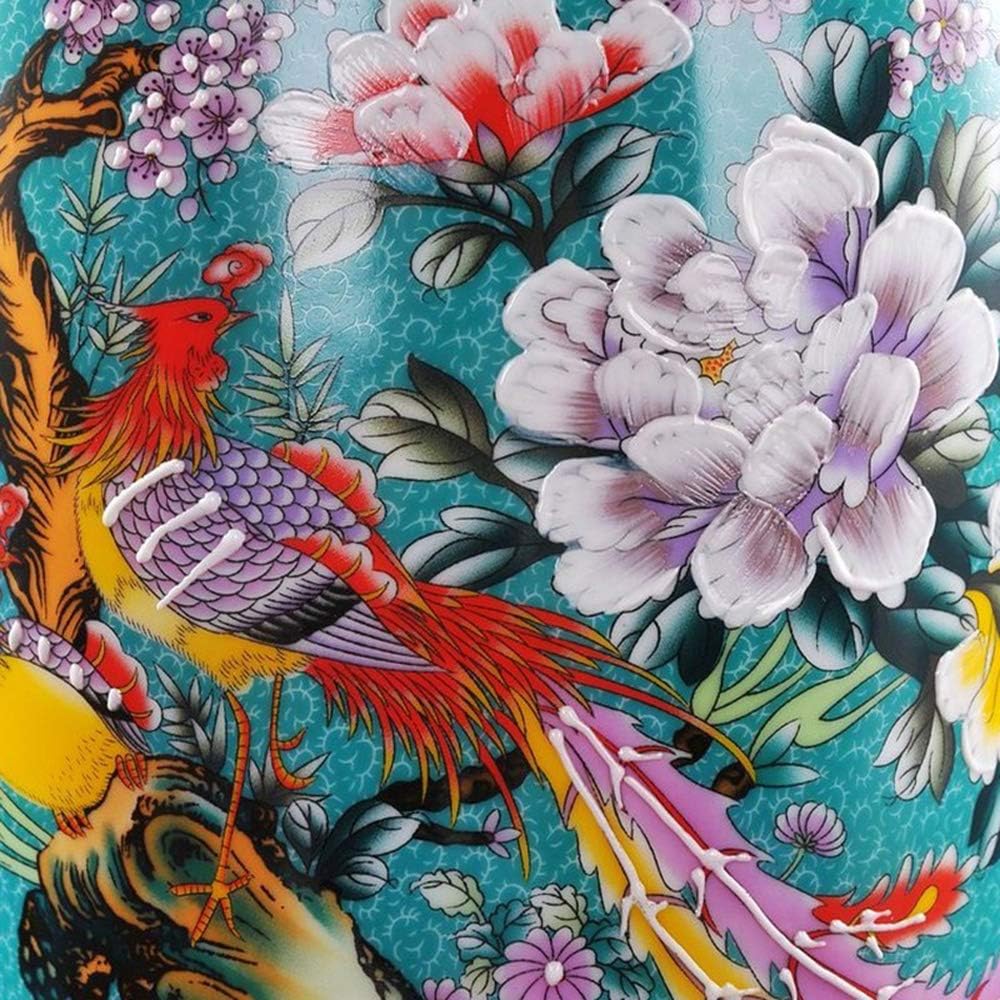 ufengke Jingdezhen Grosse Fishtail Keramik Bodenvase,Blumenvase,Handgefertigte Dekorative Vase für H
