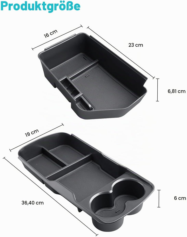 CDEFG [2 Stück] Kompatibel mit Kia EV6 2022-2023 2024 2025 Mittelkonsole Organizer + Armlehne Aufbew