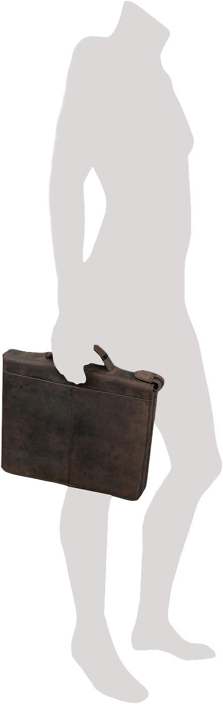 Greenburry Dokumentenmappe Leder - Braun Vintage Revival - Hochwertiges Rindsleder - Schreibmappe Le