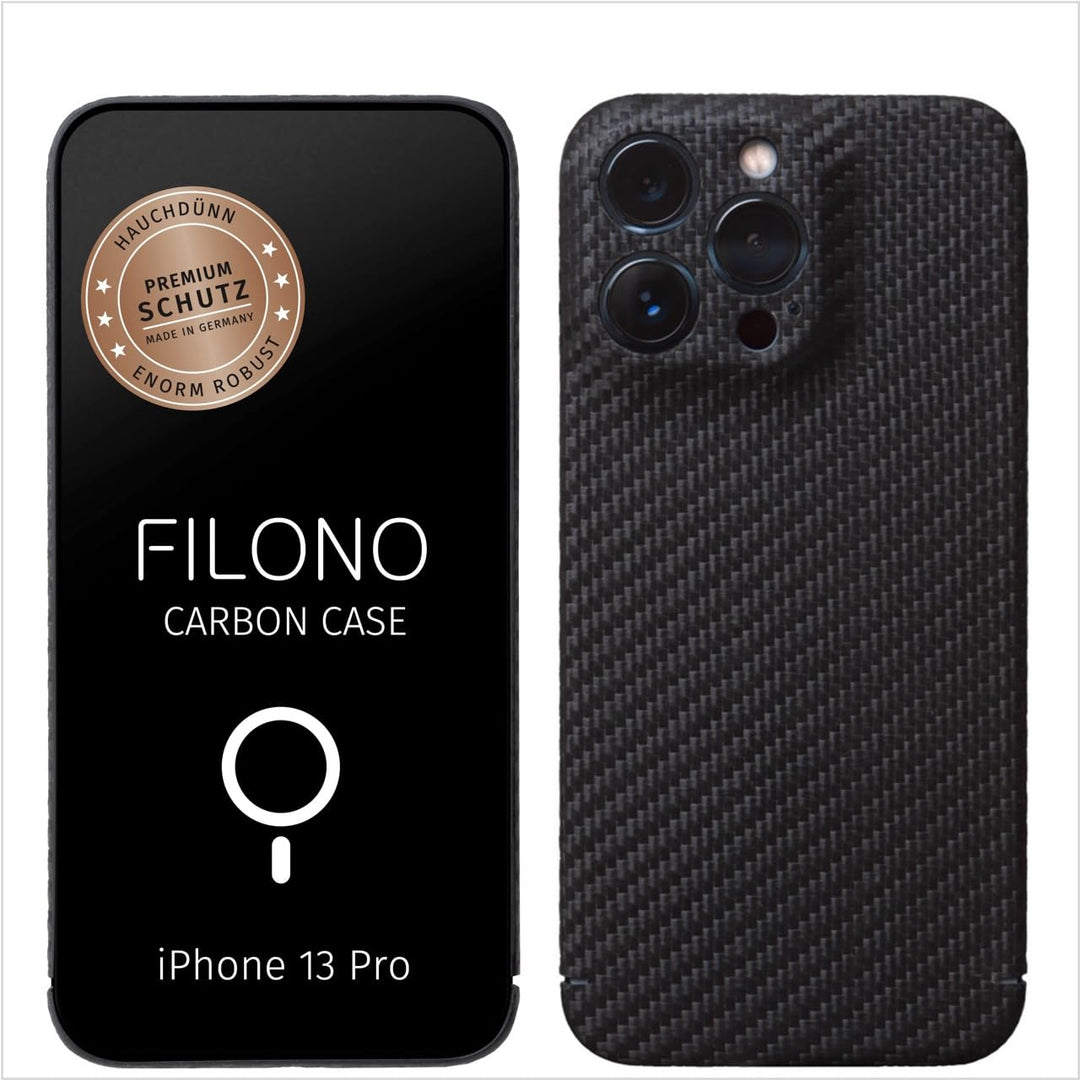 FILONO Carbon Hülle iPhone 13 Pro kompatibel mit MagSafe, ultradünn iPhone 13 Pro CARBON Case MS, iP