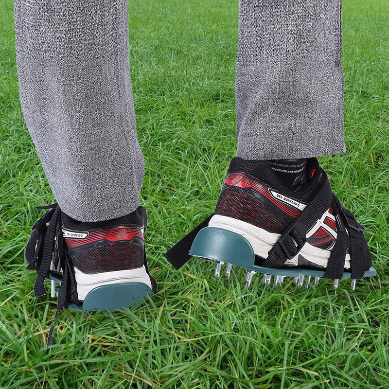 Ausla Grasbelüfter-Schuhe für Rasen, Gras-Spikes-Schuhe mit Kunststoffschnalle, Rasenbelüfter-Sandal