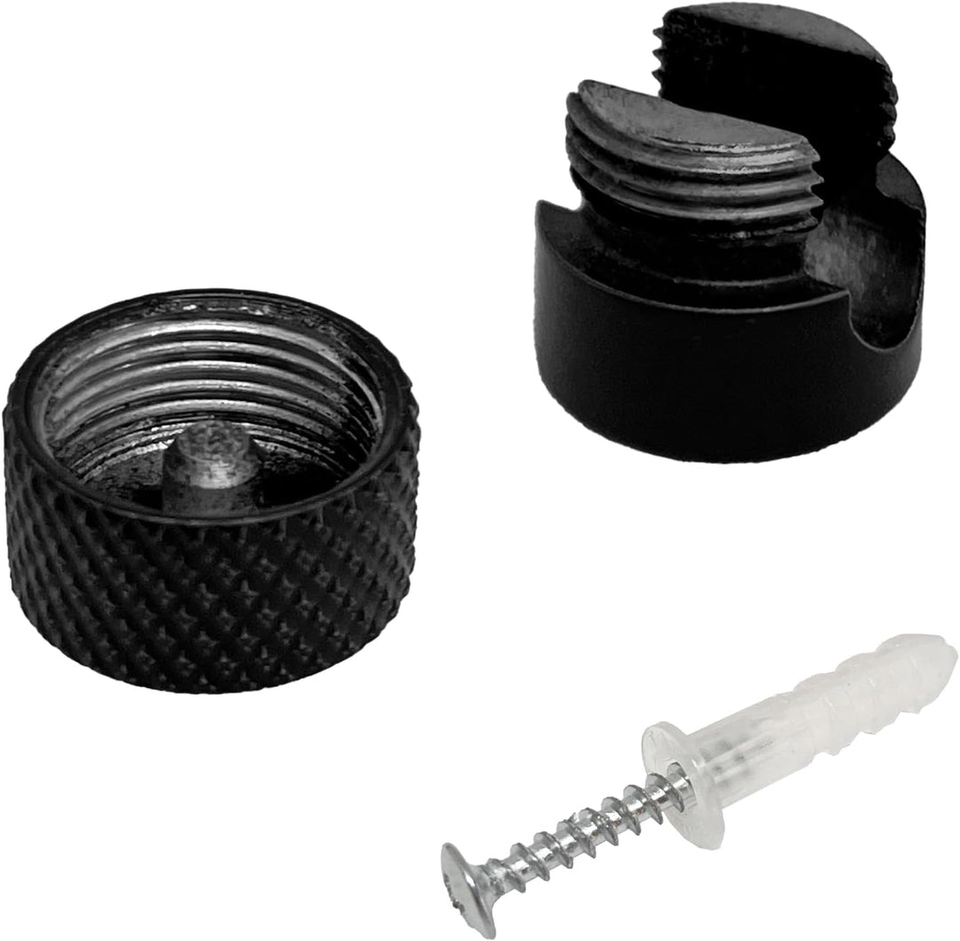 smartect Aluminium Wand- und Deckenpins für Textilkabel [4 Stück, Geriffelt, Schwarz] Deckenbefestig
