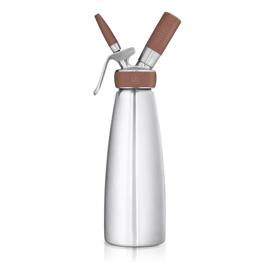iSi 1790 Nitro Kaffeebereiter Edelstahl Rostfrei, 1 L, Kalt gebrühter Kaffee mit Stickstoff veredelt