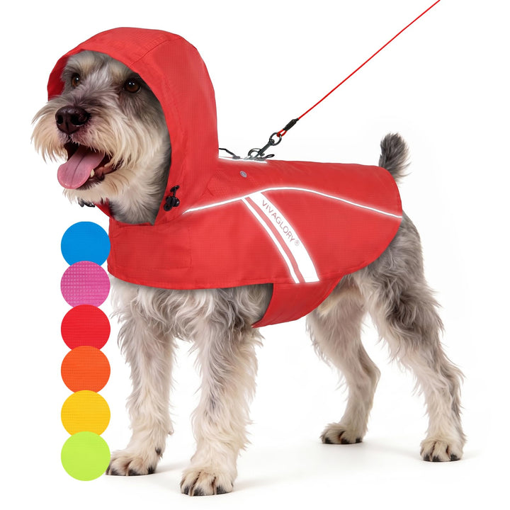VIVAGLORY Wetoff Hunderegenmantel, Regenmantel Hund für Winter, Hunderegenjacke, Wasserdicht &amp; Refle