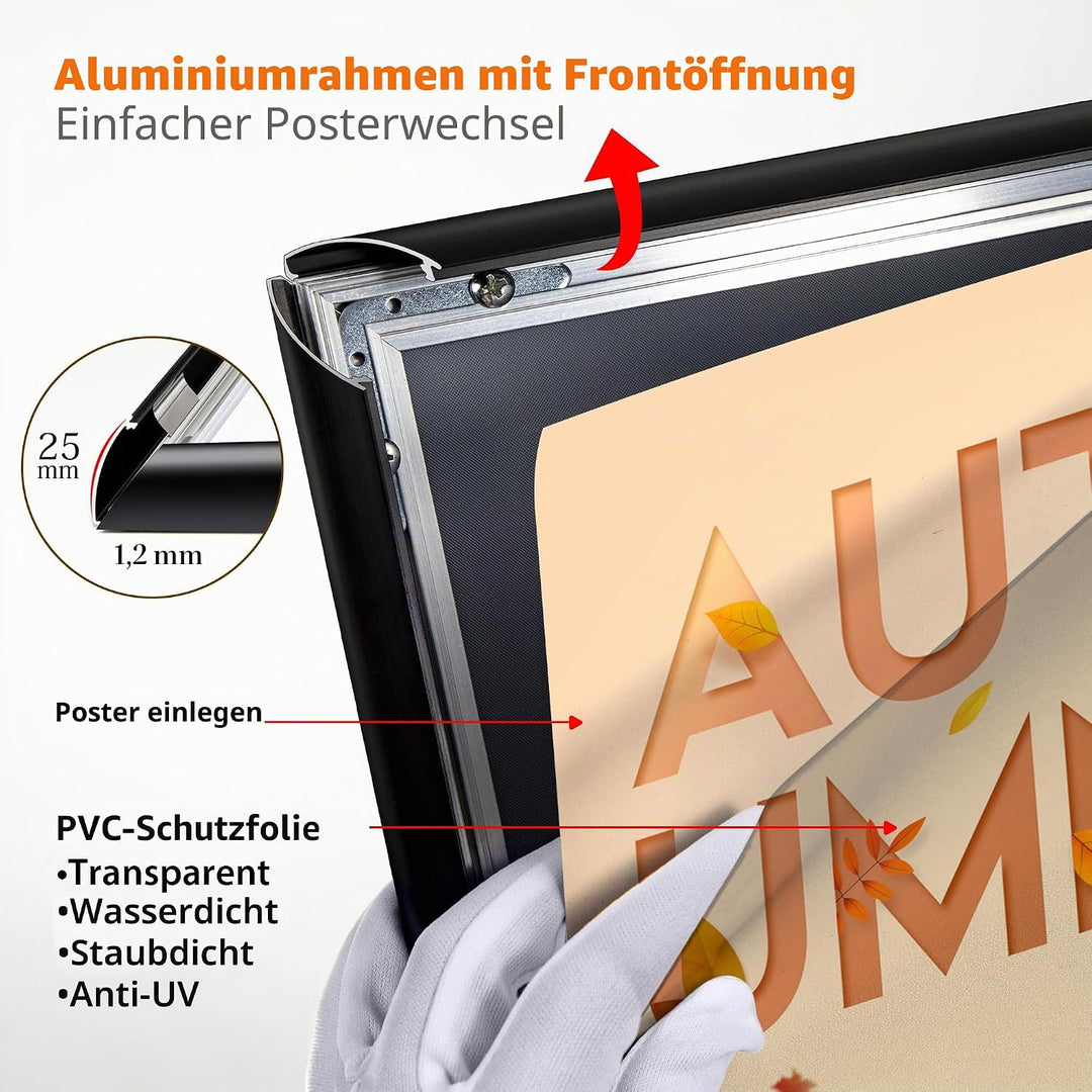 VAIIGO Verstellbarer Schilderständer, A3, Aluminium, für Poster, Menüs, Werbung, Verkauf, Notizständ