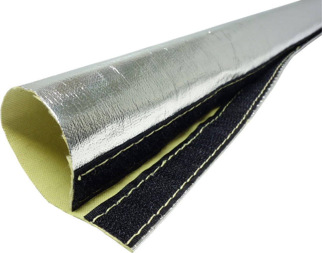 1m Alu-Kevlar Hitzeschutzschlauch ID 15mm *** Klettverschluss Heat Sleeve Kälteschutzschlauch, ID 15