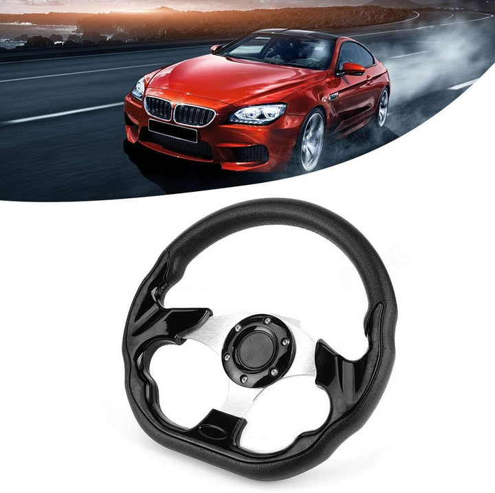 Autolenkrad Schwarz 320 mm / 12,5 Zoll Racing Drift Lenkrad mit Hupenknopf Geeignet für die meisten