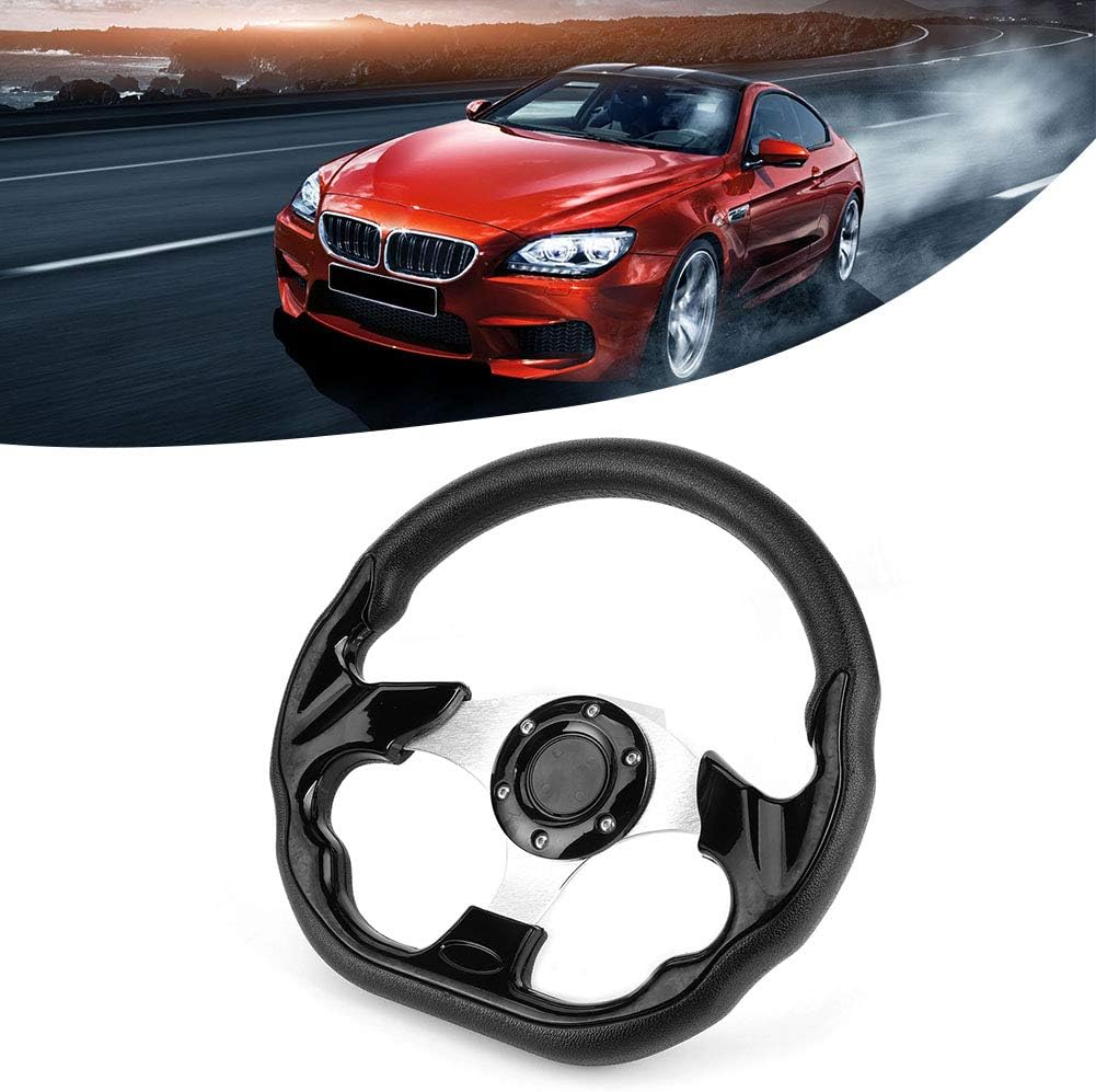 Shipenophy Sportlenkrad, 320 mm / 12,5 Zoll Aluminium + PVC + Kunststoff-Drift-Lenkrad Schwarz mit H
