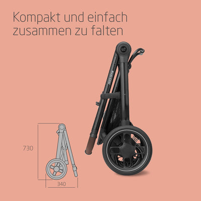 Maxi-Cosi Zelia S Trio Kinderwagen 3 in 1 Komplettset, Baby 0-4 Jahre, bis 22 kg, Zusammenklappbar,